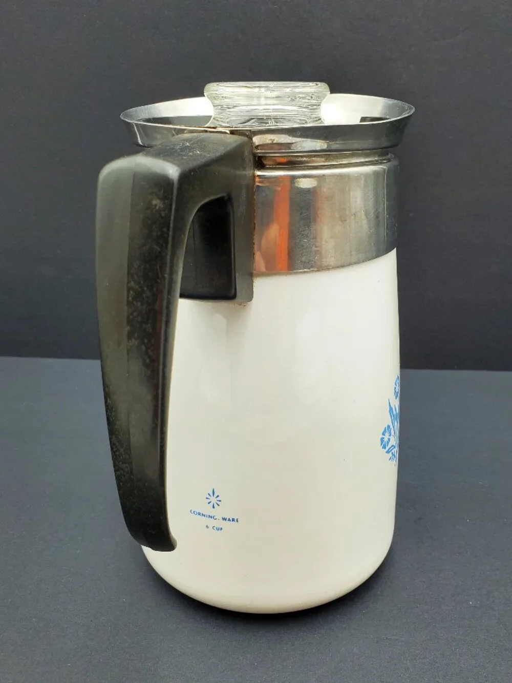 Corningware Blue Cornflower 6 C Stovetop Percolator Complete 5 Piece Coffee Pot - Picture 3 of 11